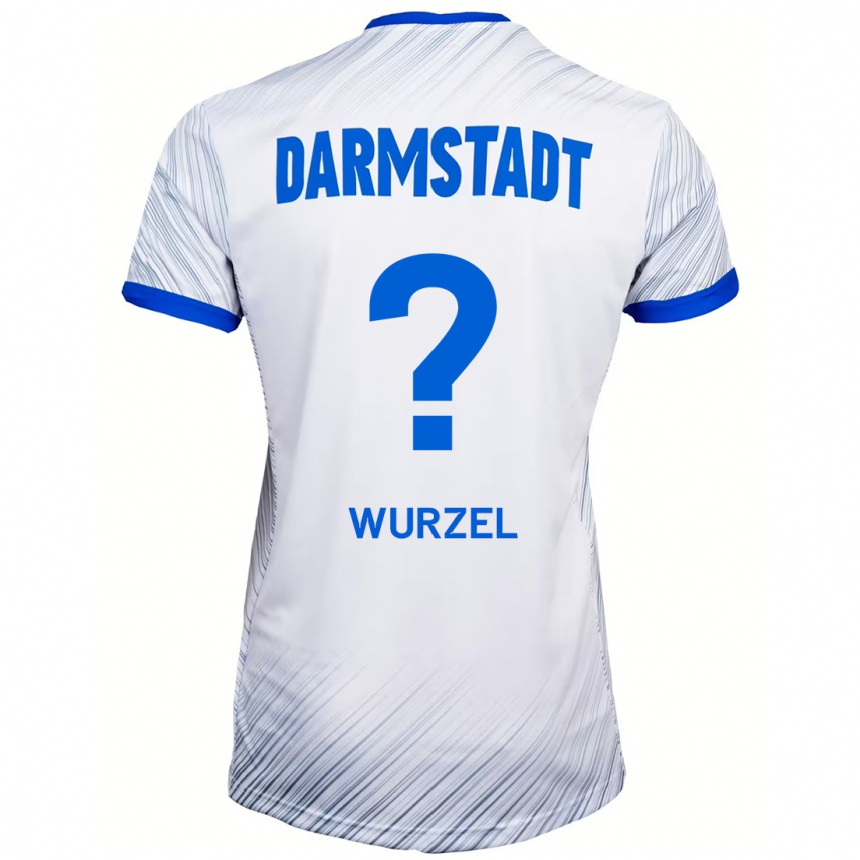 Hombre Fútbol Camiseta Elias Wurzel #0 Blanco Azul 2ª Equipación 2024/25