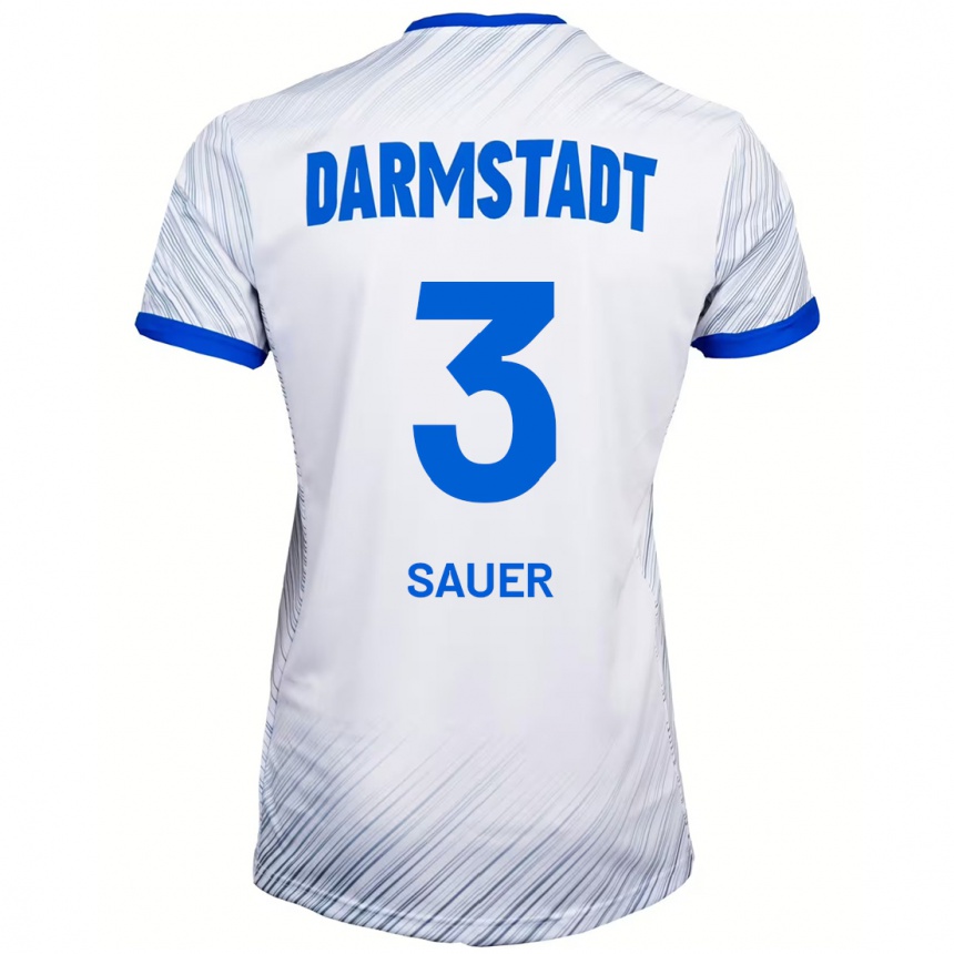 Hombre Fútbol Camiseta Nick Sauer #3 Blanco Azul 2ª Equipación 2024/25