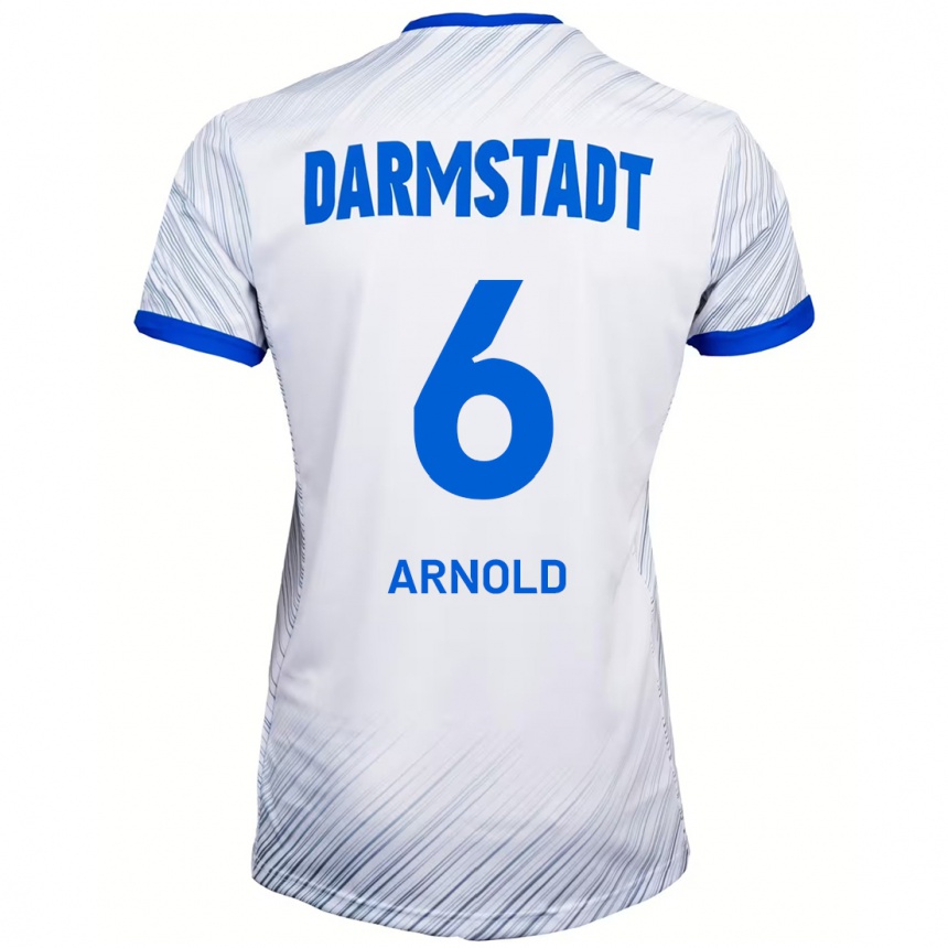 Hombre Fútbol Camiseta Tim Arnold #6 Blanco Azul 2ª Equipación 2024/25