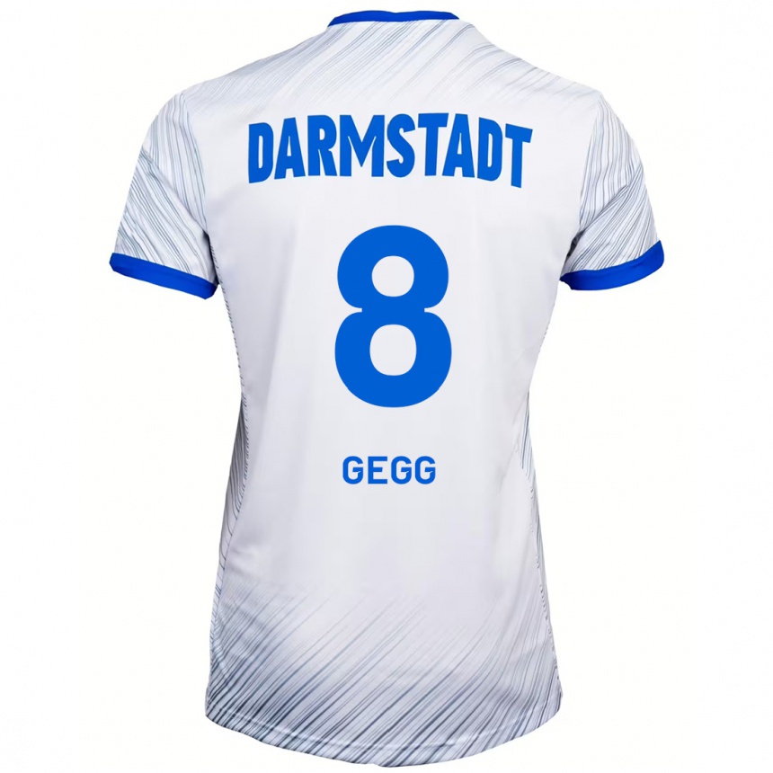 Hombre Fútbol Camiseta Samir Gegg #8 Blanco Azul 2ª Equipación 2024/25