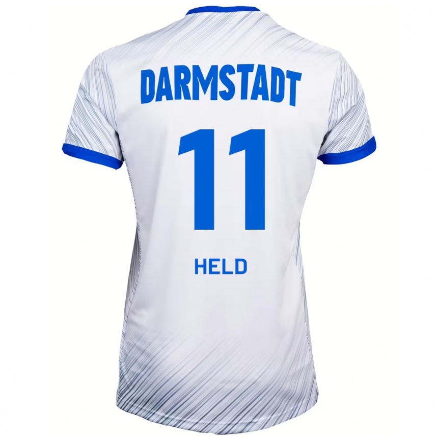 Hombre Fútbol Camiseta Henry Held #11 Blanco Azul 2ª Equipación 2024/25