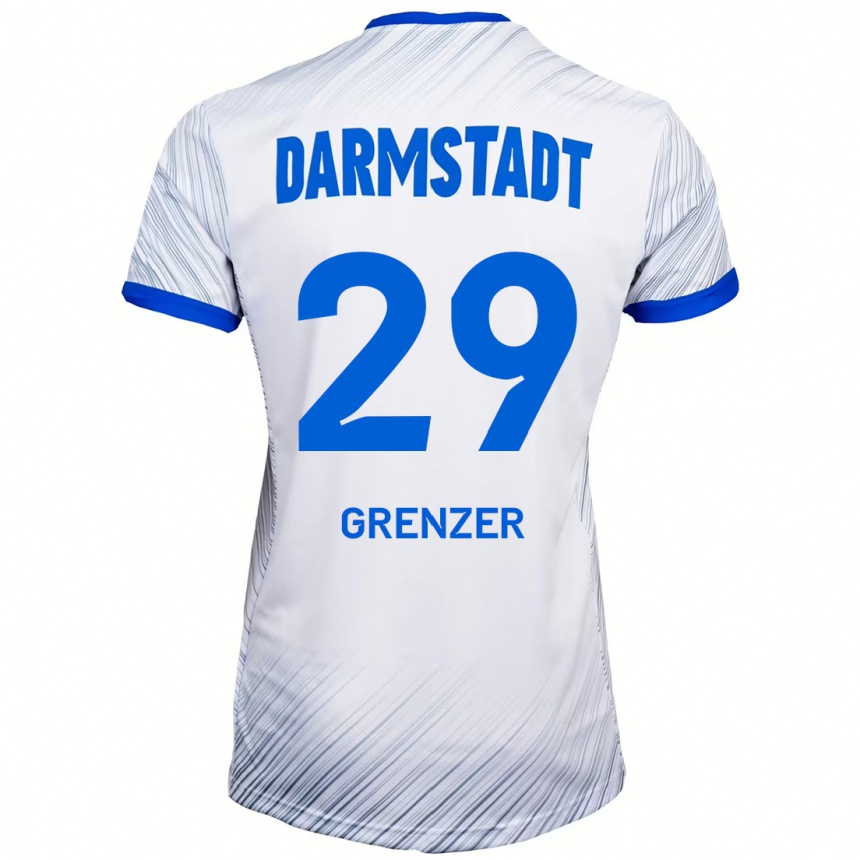 Hombre Fútbol Camiseta Mika Grenzer #29 Blanco Azul 2ª Equipación 2024/25