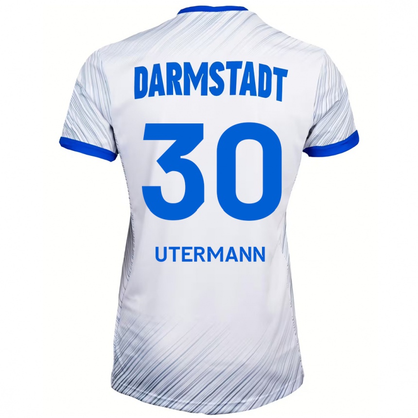 Hombre Fútbol Camiseta Anton Utermann #30 Blanco Azul 2ª Equipación 2024/25