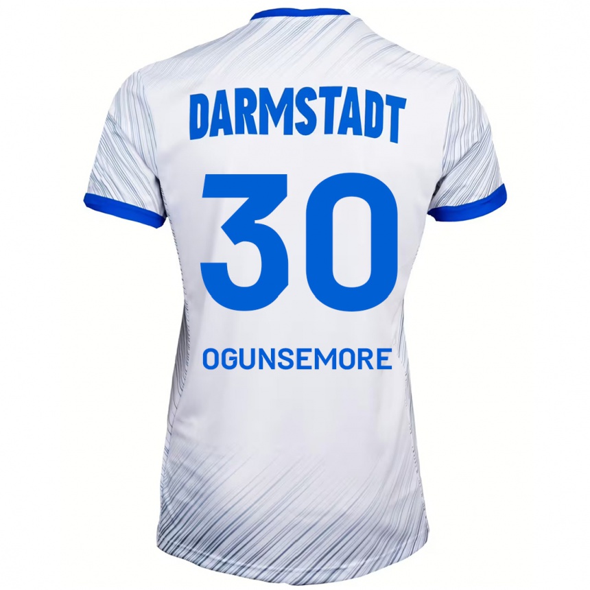 Hombre Fútbol Camiseta Malakai Ogunsemore #30 Blanco Azul 2ª Equipación 2024/25