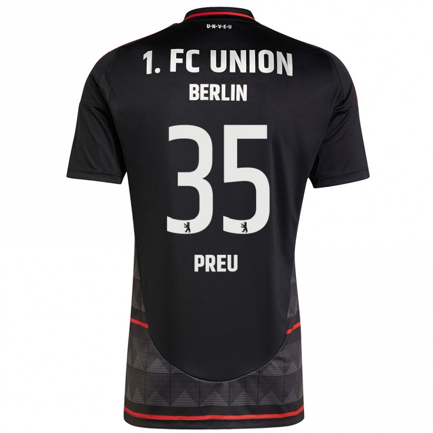 Hombre Fútbol Camiseta David Preu #35 Negro 2ª Equipación 2024/25