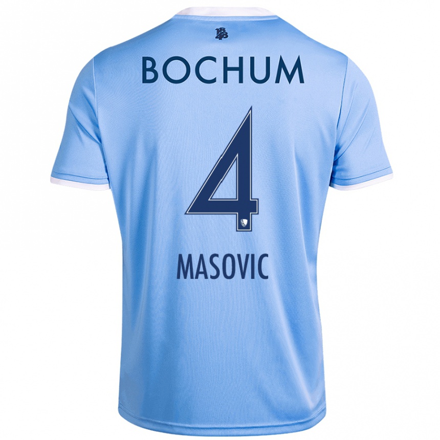 Hombre Fútbol Camiseta Erhan Masovic #4 Azul Cielo 2ª Equipación 2024/25