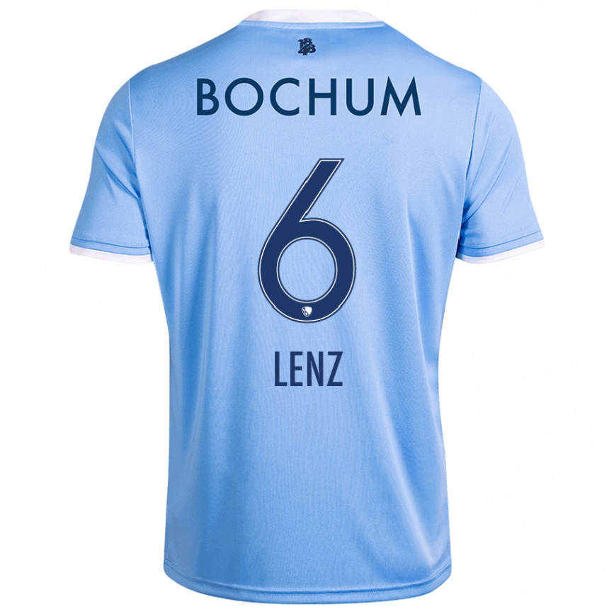 Hombre Fútbol Camiseta Cajetan Lenz #6 Azul Cielo 2ª Equipación 2024/25