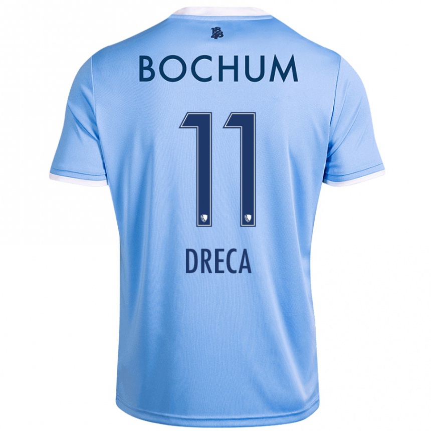 Hombre Fútbol Camiseta Benjamin Dreca #11 Azul Cielo 2ª Equipación 2024/25