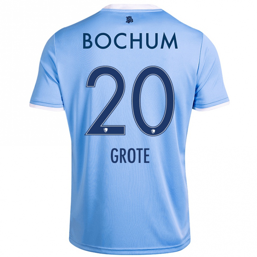 Hombre Fútbol Camiseta Dennis Grote #20 Azul Cielo 2ª Equipación 2024/25