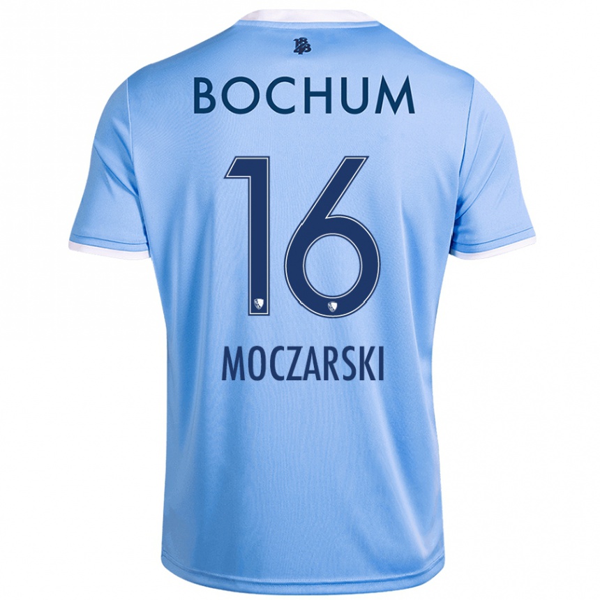 Hombre Fútbol Camiseta Anna Moczarski #16 Azul Cielo 2ª Equipación 2024/25