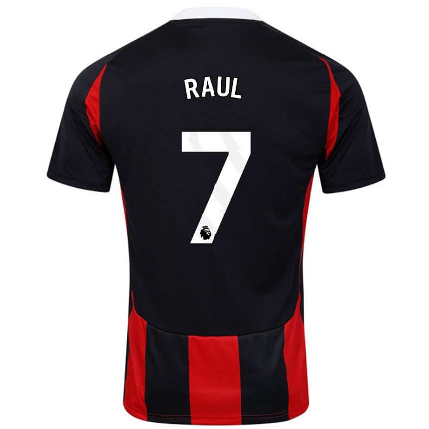 Hombre Fútbol Camiseta Raúl Jiménez #7 Negro Rojo 2ª Equipación 2024/25