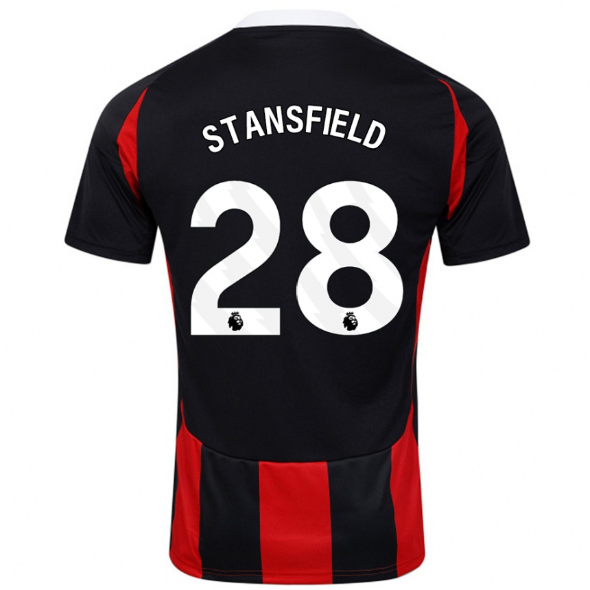 Hombre Fútbol Camiseta Jay Stansfield #28 Negro Rojo 2ª Equipación 2024/25