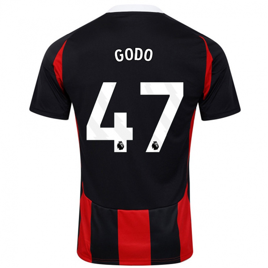 Hombre Fútbol Camiseta Martial Godo #47 Negro Rojo 2ª Equipación 2024/25