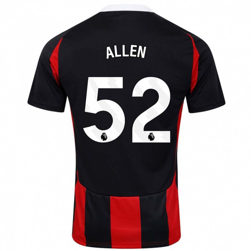 Hombre Fútbol Camiseta Michael Allen #52 Negro Rojo 2ª Equipación 2024/25