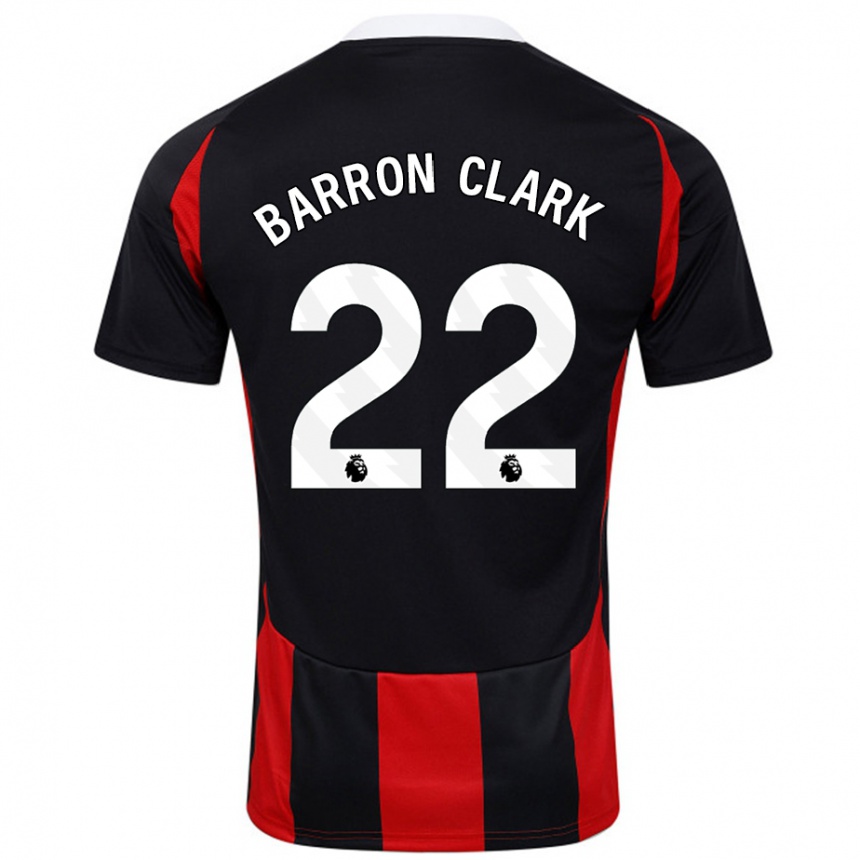 Hombre Fútbol Camiseta Betty Barron-Clark #22 Negro Rojo 2ª Equipación 2024/25