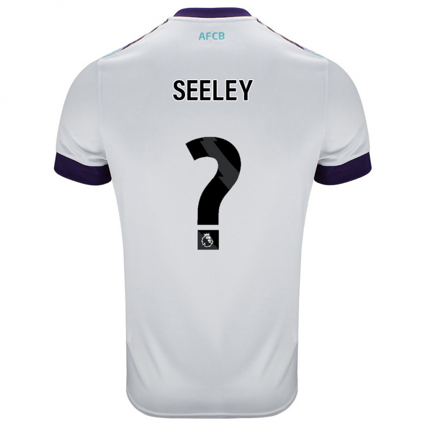 Hombre Fútbol Camiseta Will Seeley #0 Blanco Verde Púrpura 2ª Equipación 2024/25