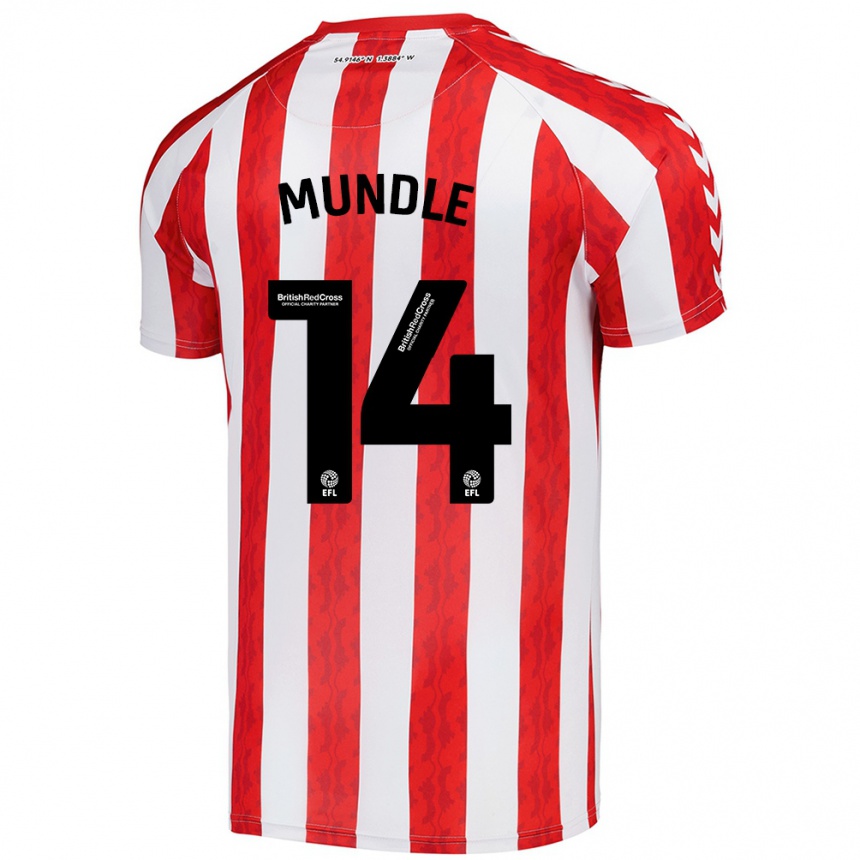 Mujer Fútbol Camiseta Romaine Mundle #14 Rojo Blanco 1ª Equipación 2024/25