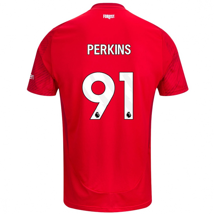 Mujer Fútbol Camiseta Jack Perkins #91 Rojo Blanco 1ª Equipación 2024/25