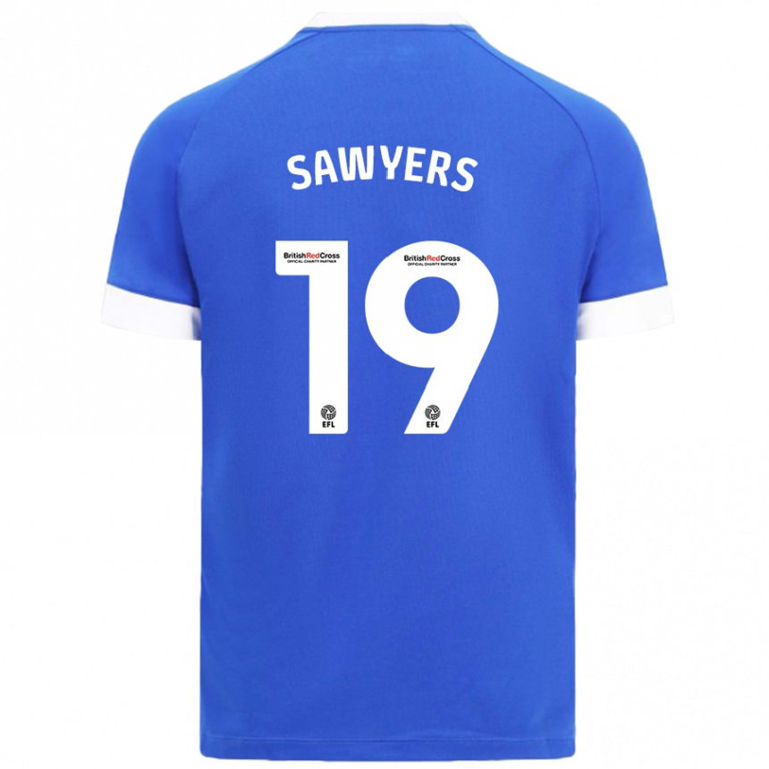 Mujer Fútbol Camiseta Romaine Sawyers #19 Azul Cielo 1ª Equipación 2024/25