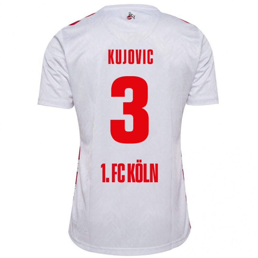 Mujer Fútbol Camiseta Emin Kujovic #3 Blanco Rojo 1ª Equipación 2024/25