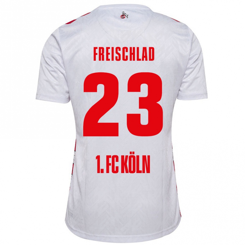 Mujer Fútbol Camiseta Yannick Freischlad #23 Blanco Rojo 1ª Equipación 2024/25