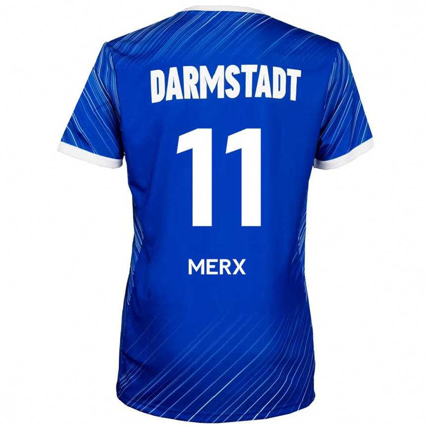 Mujer Fútbol Camiseta Manolo Merx #11 Azul Blanco 1ª Equipación 2024/25