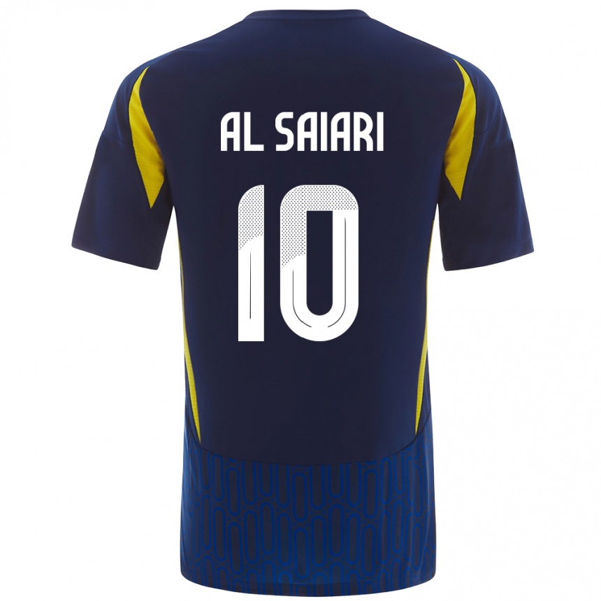 Mujer Fútbol Camiseta Mubarkh Al-Saiari #10 Azul Amarillo 2ª Equipación 2024/25