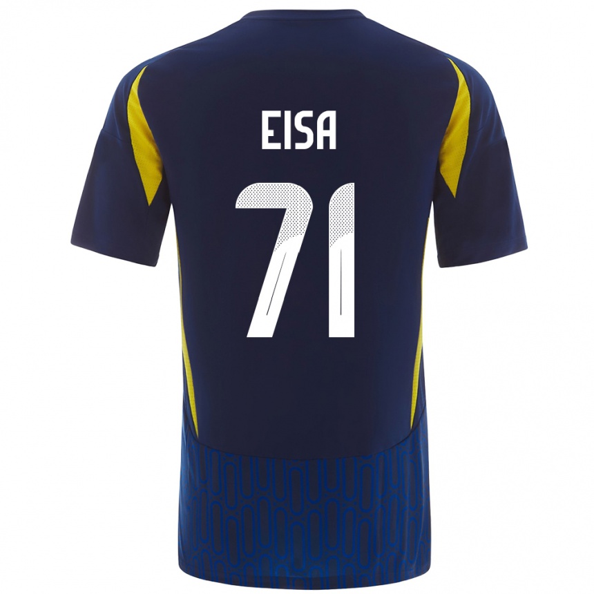 Mujer Fútbol Camiseta Bayan Eisa #71 Azul Amarillo 2ª Equipación 2024/25