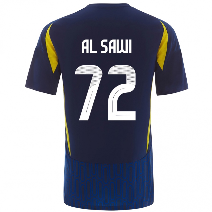 Mujer Fútbol Camiseta Etaf Al-Sawi #72 Azul Amarillo 2ª Equipación 2024/25