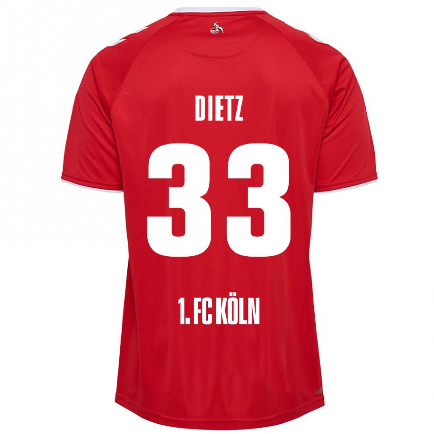 Mujer Fútbol Camiseta Florian Dietz #33 Rojo Blanco 2ª Equipación 2024/25