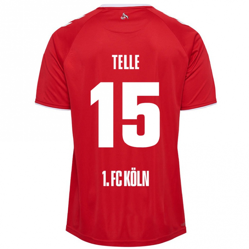 Mujer Fútbol Camiseta Neo Telle #15 Rojo Blanco 2ª Equipación 2024/25