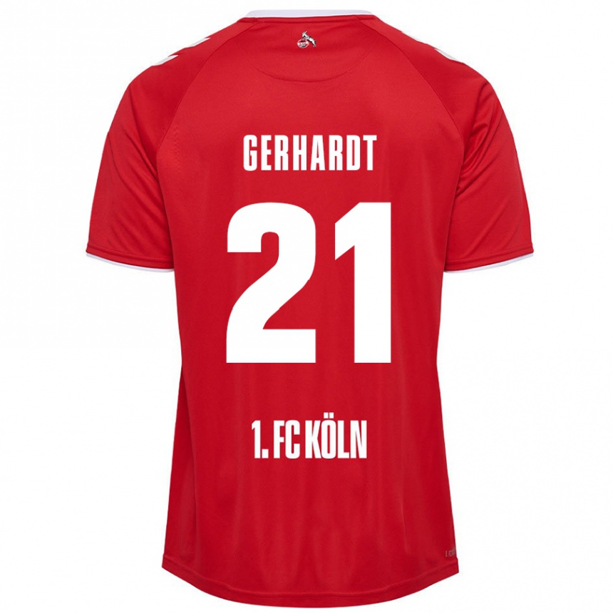 Mujer Fútbol Camiseta Anna Gerhardt #21 Rojo Blanco 2ª Equipación 2024/25