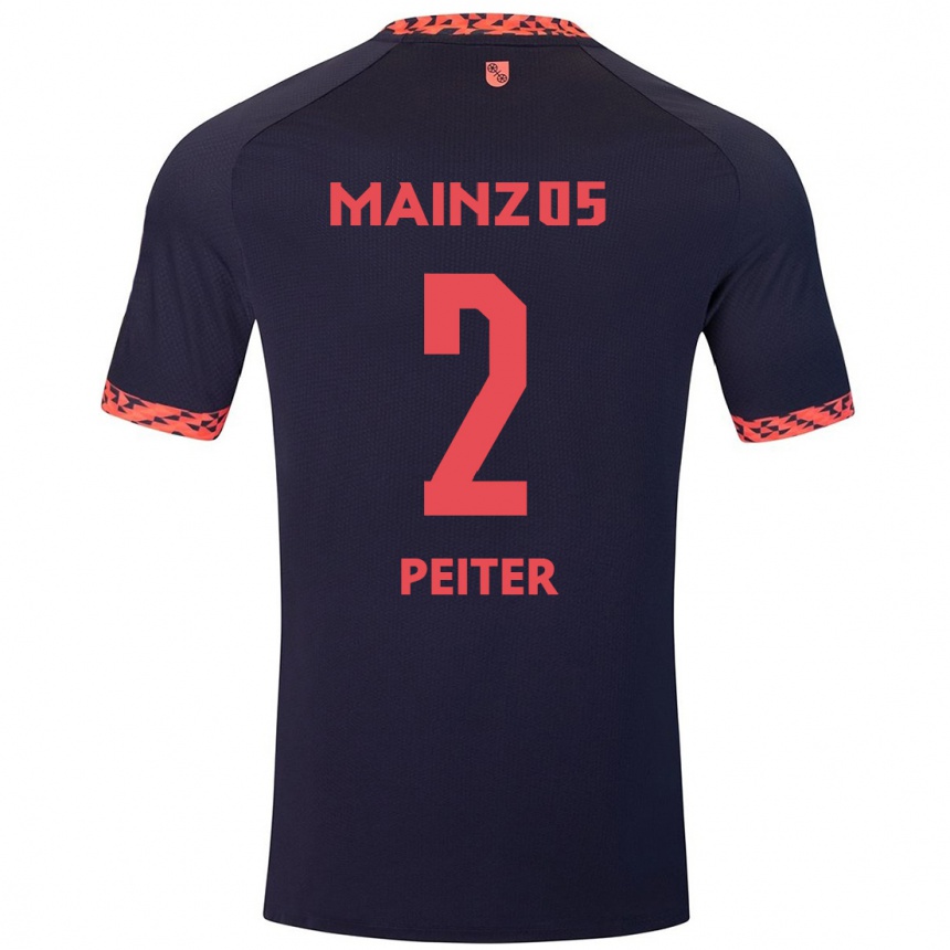 Mujer Fútbol Camiseta Chiara Peiter #2 Azul Coral Rojo 2ª Equipación 2024/25