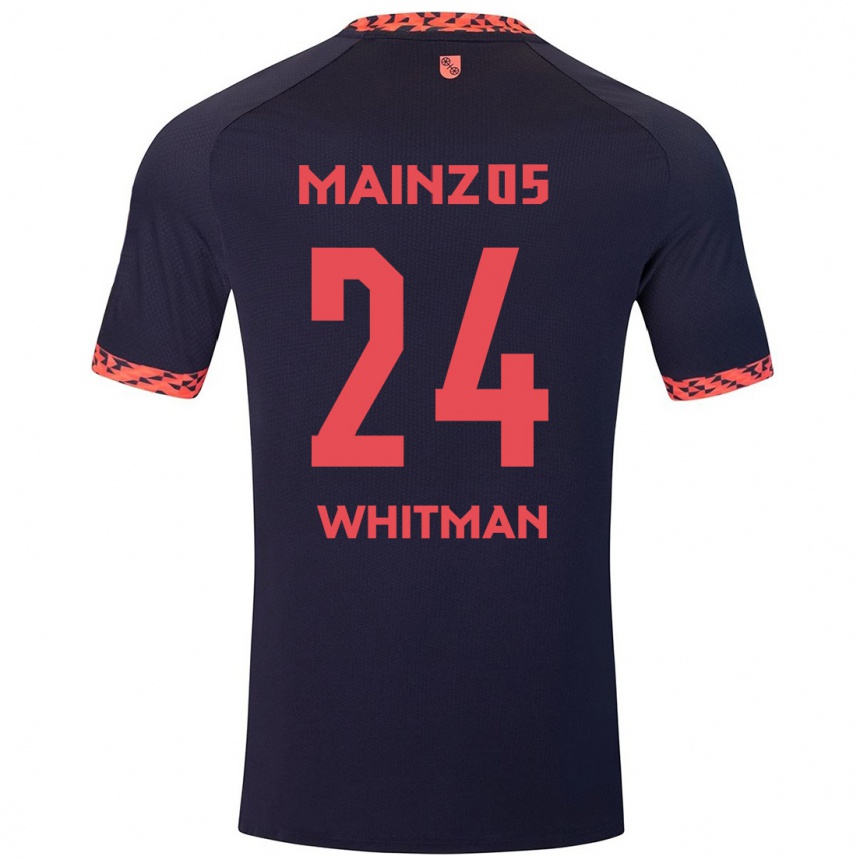 Mujer Fútbol Camiseta Katherine Whitman #24 Azul Coral Rojo 2ª Equipación 2024/25