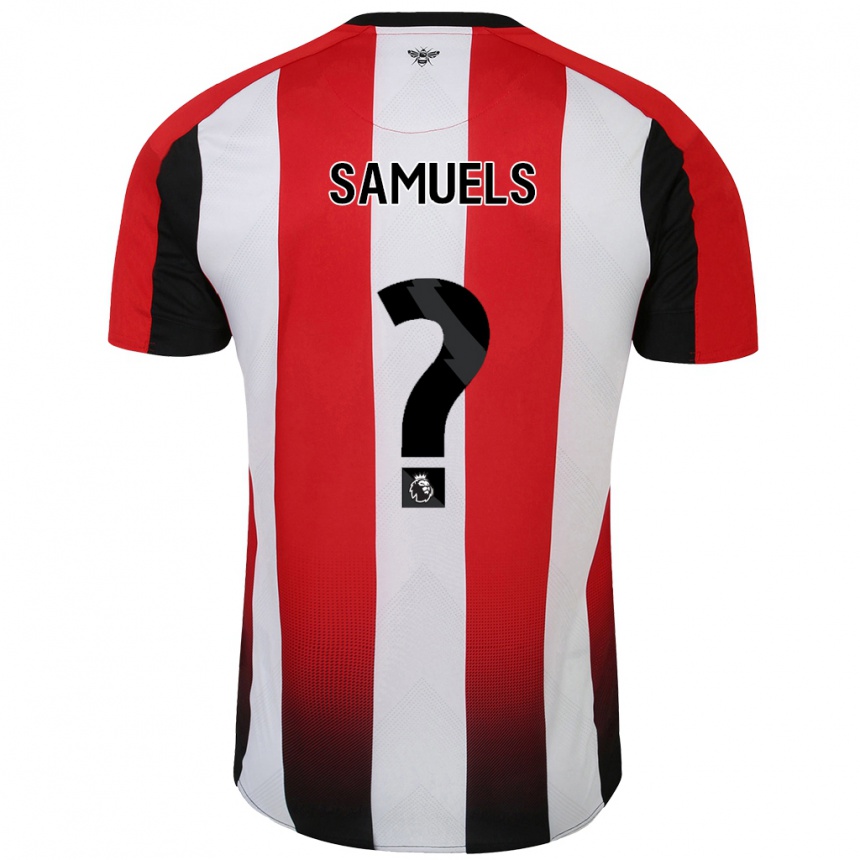 Niño Fútbol Camiseta Kerron Samuels #0 Rojo Blanco 1ª Equipación 2024/25