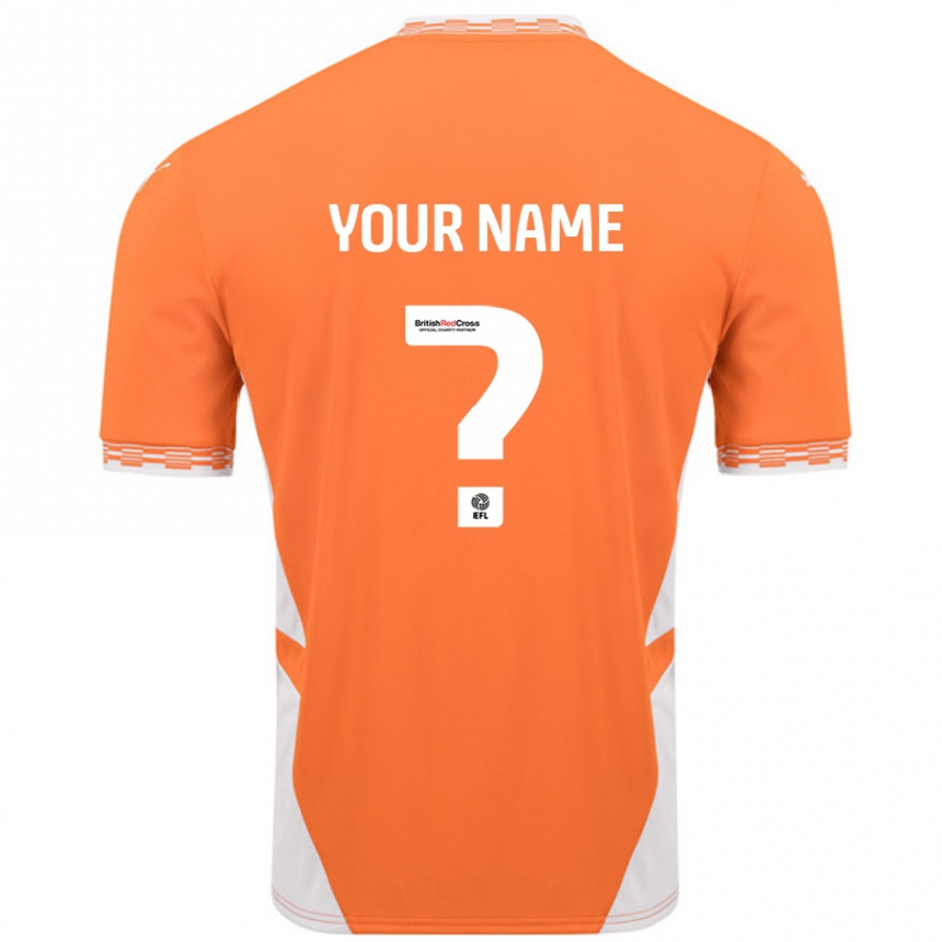 Niño Fútbol Camiseta Su Nombre #0 Naranja Blanco 1ª Equipación 2024/25