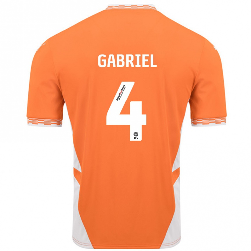 Niño Fútbol Camiseta Jordan Lawrence-Gabriel #4 Naranja Blanco 1ª Equipación 2024/25