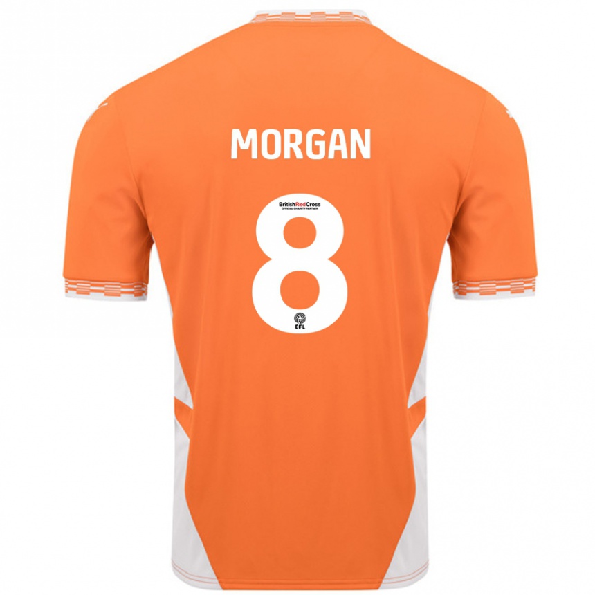 Niño Fútbol Camiseta Albie Morgan #8 Naranja Blanco 1ª Equipación 2024/25