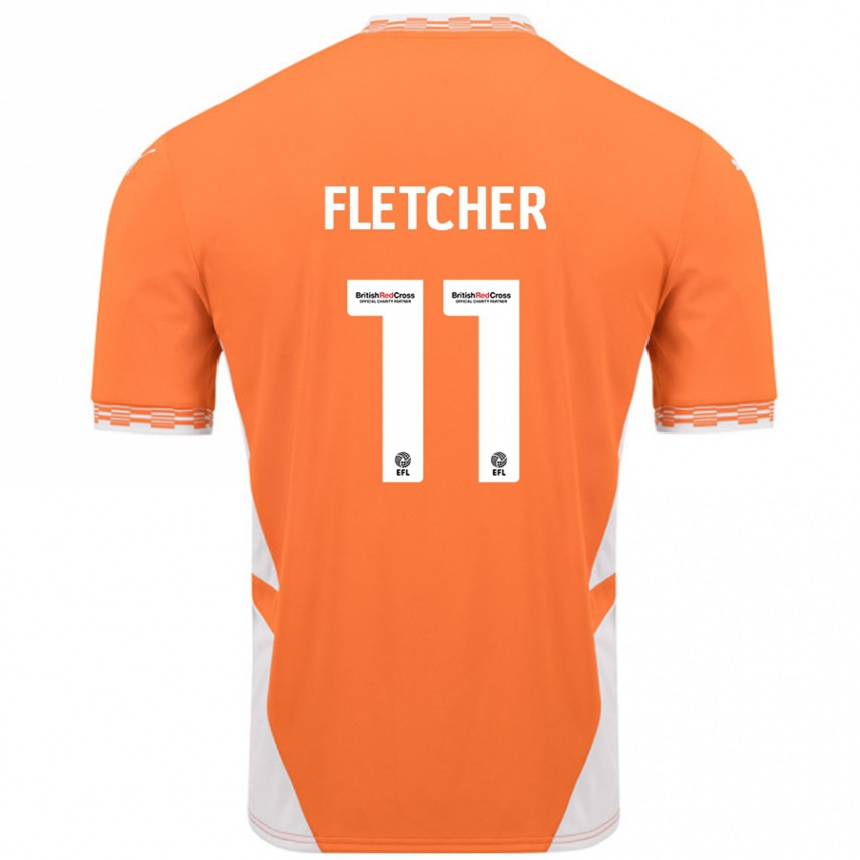 Niño Fútbol Camiseta Ashley Fletcher #11 Naranja Blanco 1ª Equipación 2024/25