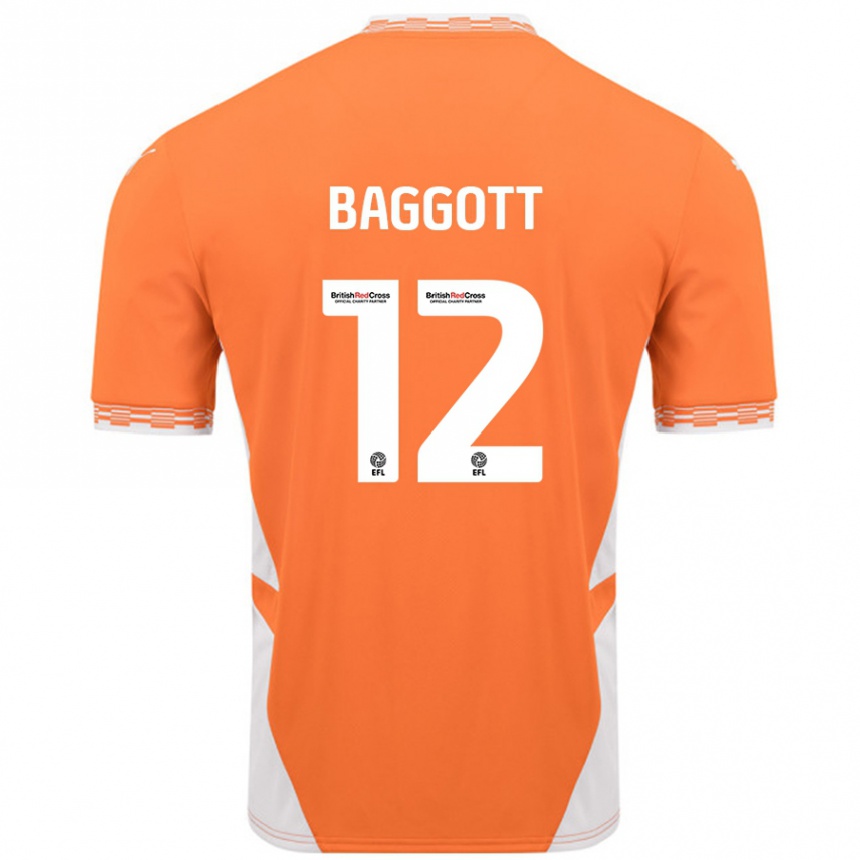 Niño Fútbol Camiseta Elkan Baggott #12 Naranja Blanco 1ª Equipación 2024/25