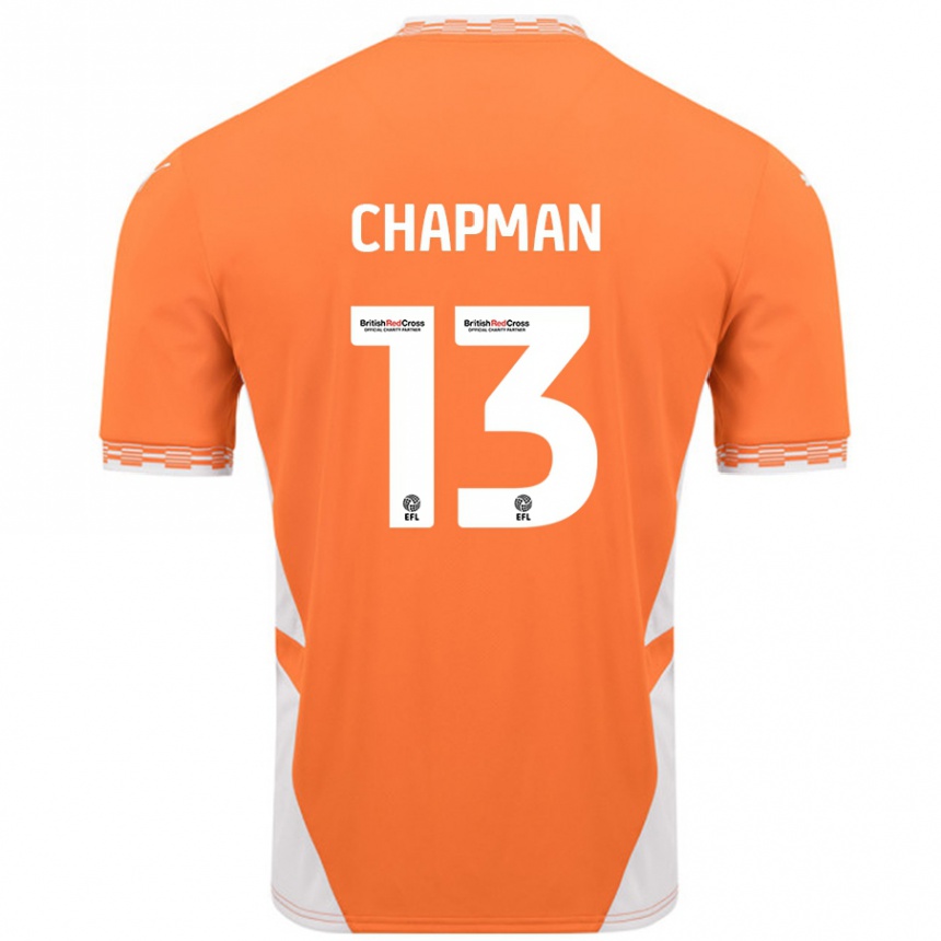 Niño Fútbol Camiseta Mackenzie Chapman #13 Naranja Blanco 1ª Equipación 2024/25