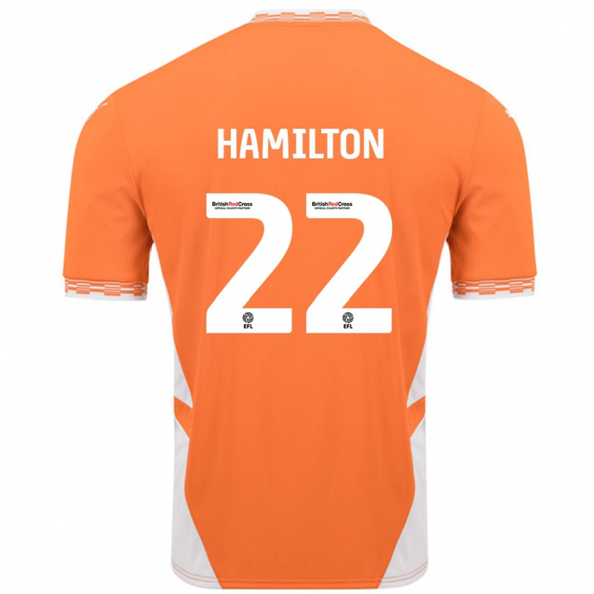 Niño Fútbol Camiseta Cj Hamilton #22 Naranja Blanco 1ª Equipación 2024/25