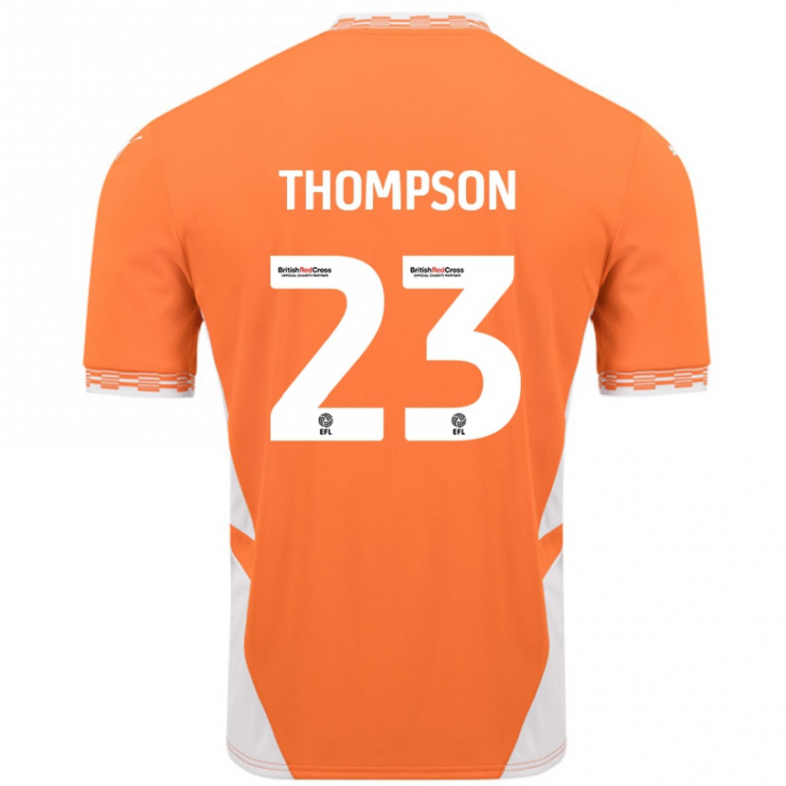 Niño Fútbol Camiseta Dominic Thompson #23 Naranja Blanco 1ª Equipación 2024/25