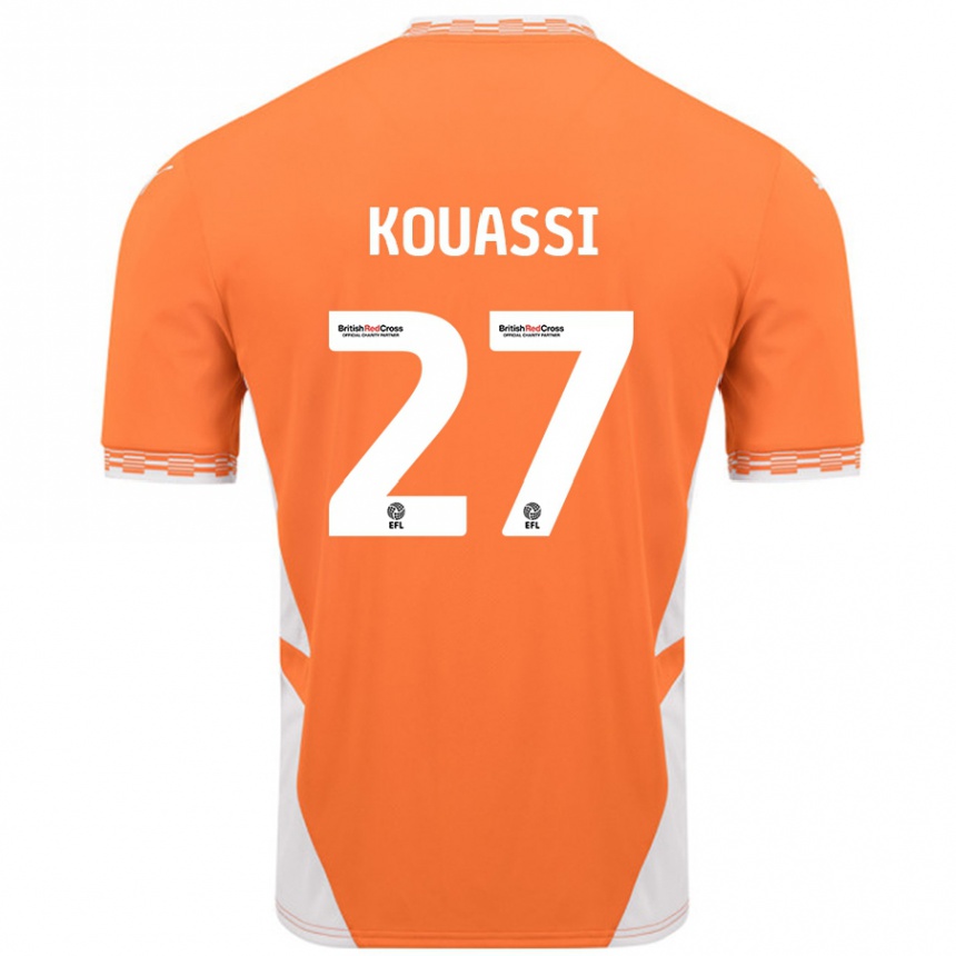 Niño Fútbol Camiseta Kylian Kouassi #27 Naranja Blanco 1ª Equipación 2024/25