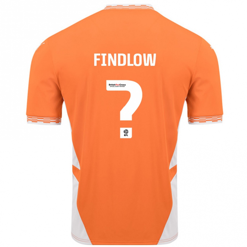 Niño Fútbol Camiseta Luke Findlow #0 Naranja Blanco 1ª Equipación 2024/25