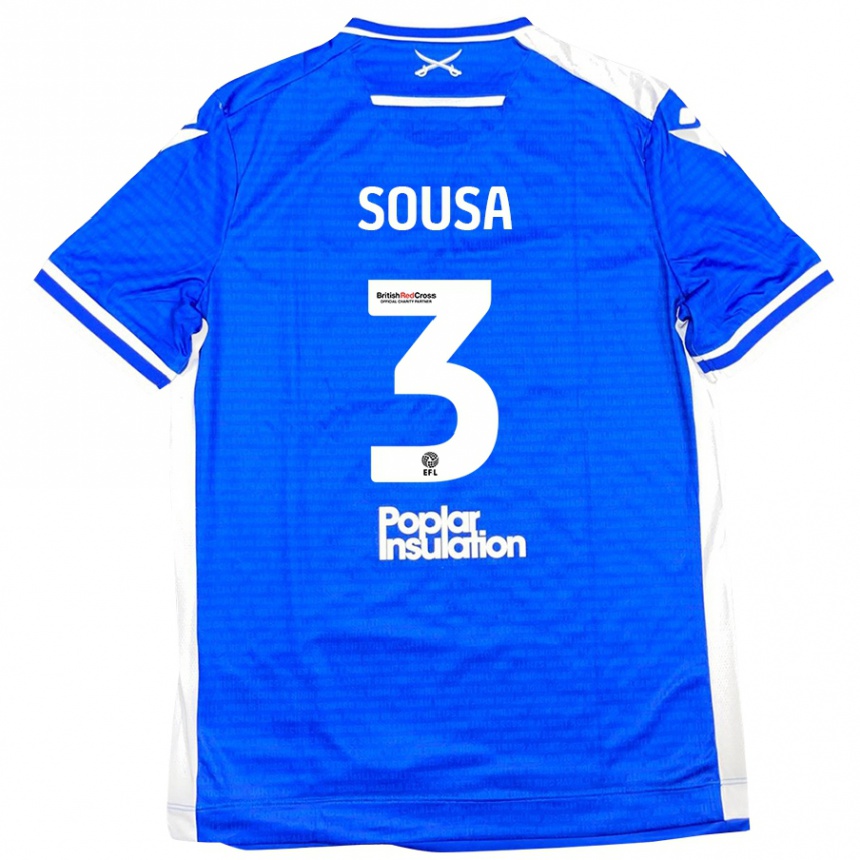 Niño Fútbol Camiseta Lino Sousa #3 Azul Blanco 1ª Equipación 2024/25