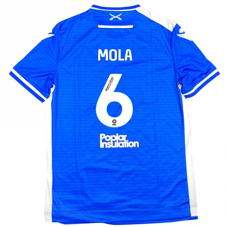 Niño Fútbol Camiseta Clinton Mola #6 Azul Blanco 1ª Equipación 2024/25