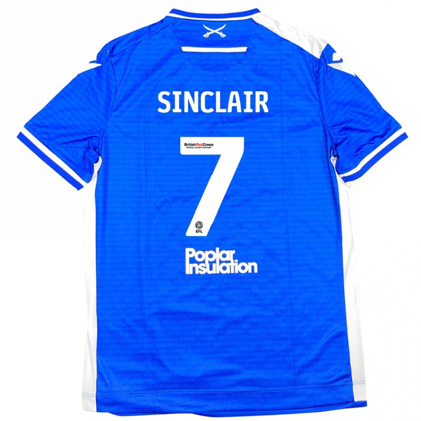 Niño Fútbol Camiseta Scott Sinclair #7 Azul Blanco 1ª Equipación 2024/25