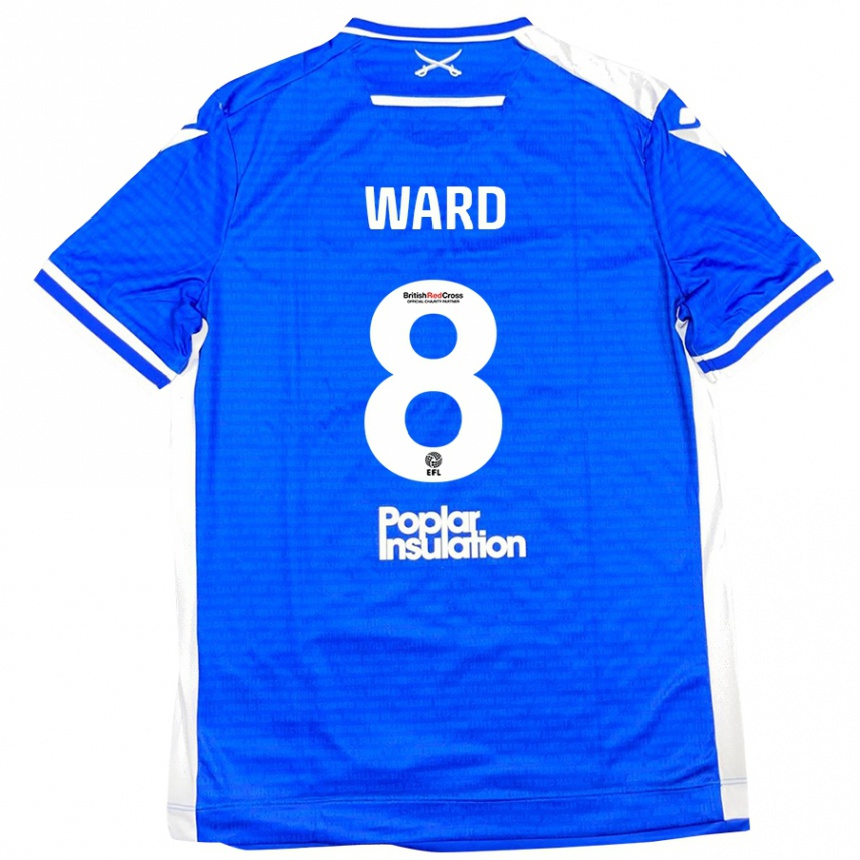 Niño Fútbol Camiseta Grant Ward #8 Azul Blanco 1ª Equipación 2024/25