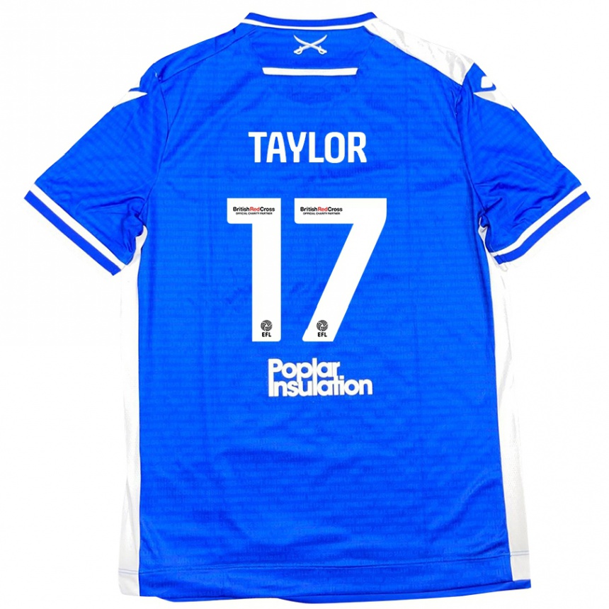 Niño Fútbol Camiseta Connor Taylor #17 Azul Blanco 1ª Equipación 2024/25